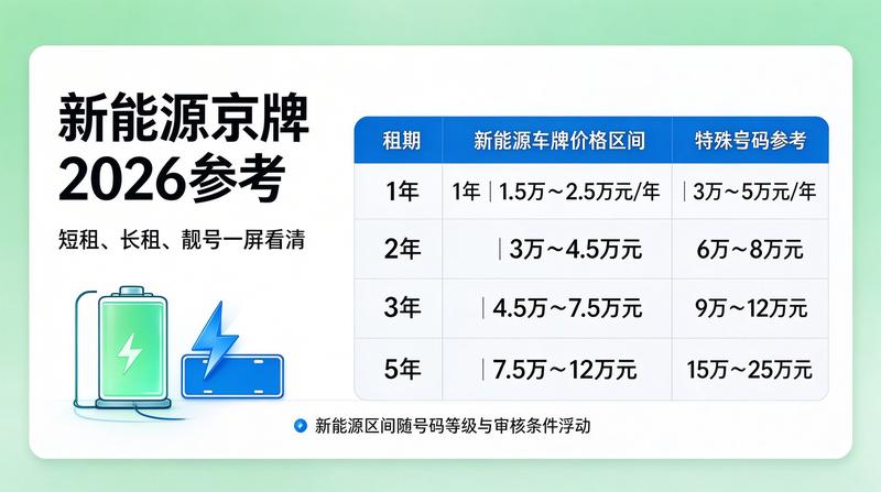 新能源汽车牌照出租